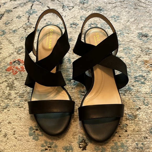 Cole Haan Aniston Block Heel Black Sandal - Picture 4 of 16